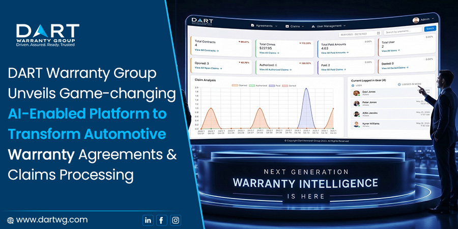 DART Warranty Group Unveils Game-Changing AI-Enabled Platform to Transform Automotive Warranty Agreements & Claims Processing
